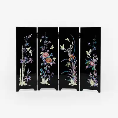 Four Virtues Four-Panel Folding Screen