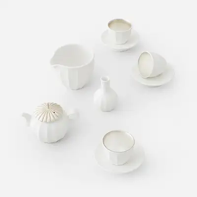 Silver Lid 3-Person Tea Set