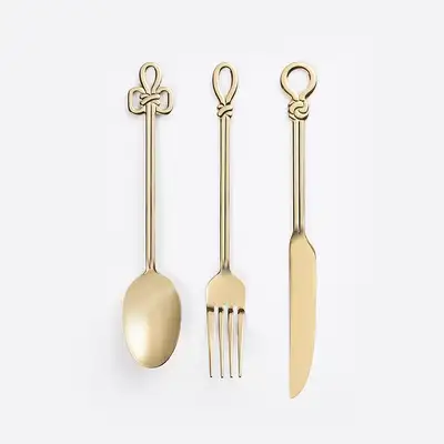 Knot Dinner Cutlery Set (Gold)
