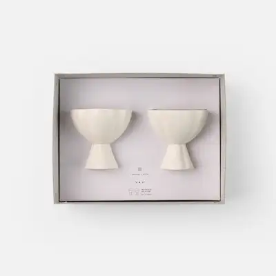 White Porcelain Soju Cup & Sauce Bowl Set