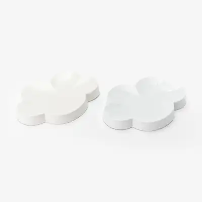 White Porcelain Five-Leaf Fish Plate