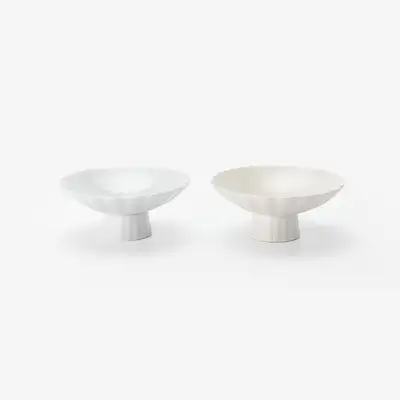 White Porcelain Half-Round Footed Dish