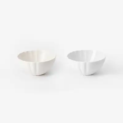 White Porcelain Half-Round Bowl (S)