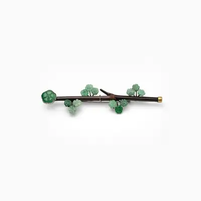 Jade Plum Blossom Brooch