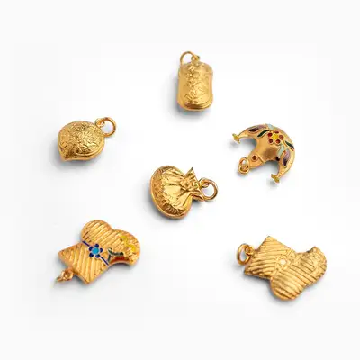 Silver Bell Charm (6 Types/1 Pack)