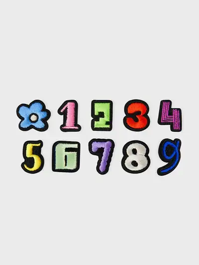 コレ カラー数字ワッペン スティコン