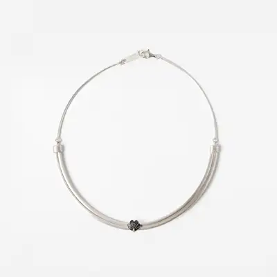 Flower Bud Silver Necklace