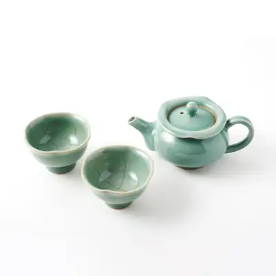 Gangjin Celadon Lotus Leaf Tea Set (Serves 2)
