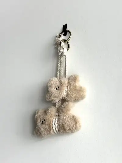 AB Fabe Evil-Warding Dog Charm Keyring (Injeolmi)