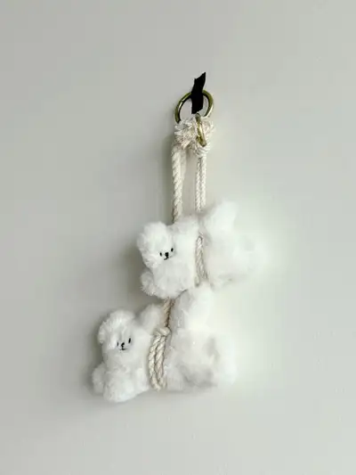AB Fev Evil-Eye Dog Charm Keyring (Baekseolgi)