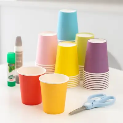Colored Paper Cups 100 Pack - Art Craft Class Materials Disposable Cups Activity Supplies