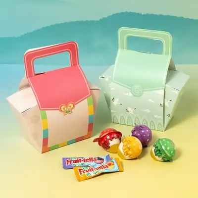 Traditional Handle Gift Box - Korean-Themed Party Favor Packaging Bag for Holidays, Cookies, Desserts, Snacks, Schools, and Events