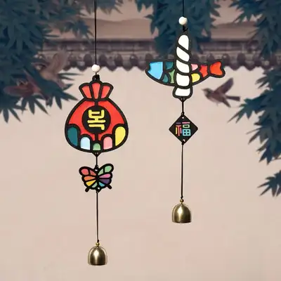 Clay Doorbell Kit - Traditional Lunar Holiday Design (Talisman & Dried Pollock)
