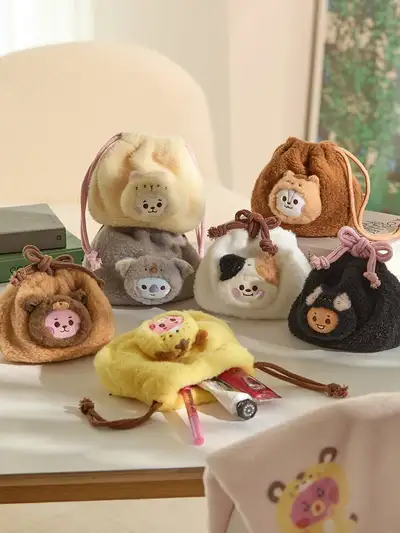 BT21 BABY More Fluffy Face Plush String Pouch