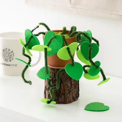 Fabric Plant DIY Kit - Spring Planterie Mini Artificial Flowers with Pipe Cleaners for Crafts and Decoration
