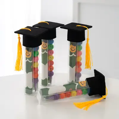 Graduation Gift Stick Set Class Stationery Set Goodie Bag Elementary Ballpoint Pen Colored Pencils Rolling Paper Letter Class Kit Memo Pad Stationery Thank-You Gift