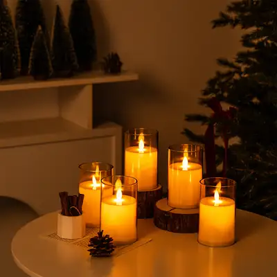LED Flickering Candle Light Mood Lamp Wireless Christmas Winter Decor Bedroom Sleep Ambiance