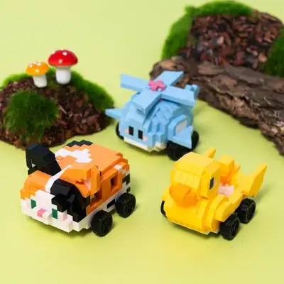 Mini 3D Block Traffic Deform Block Vehicles - Miniature Assembly Desktop Decoration