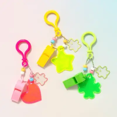 Whistle Safety Keyring Portable Daily Key Bag Charm Decoration DIY Craft Group Gift Party Favor