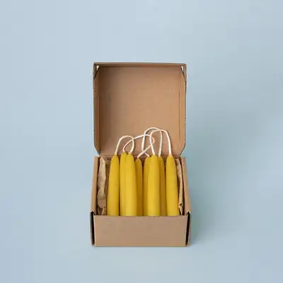 Natural Beeswax Taper Candle 15mm