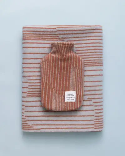 Wool Blanket & Hot Water Bottle Set - AURORA Cinnamon