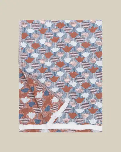 TULPPAANI Wool Blanket - Cinnamon Blue