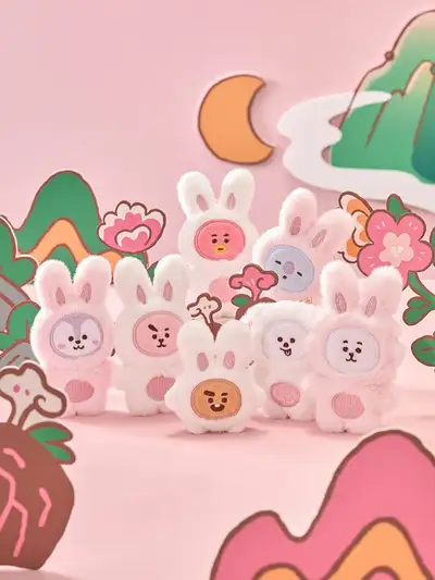 BT21 K-Rabbit Flat Plush Keyring