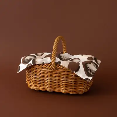 Red Lantern Oval Handle Basket