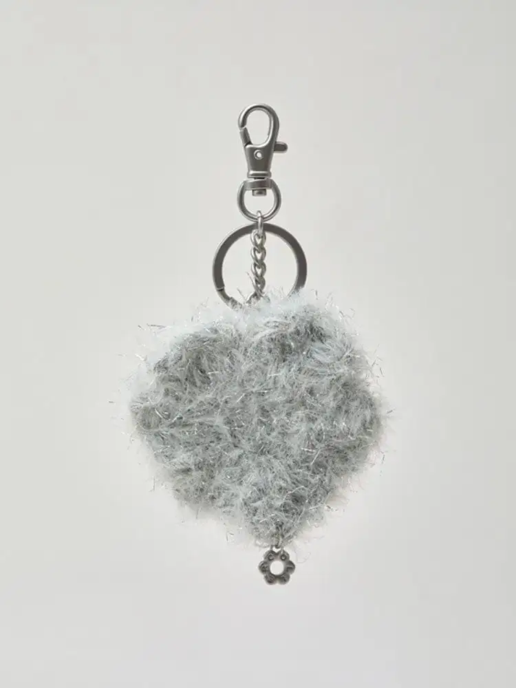Colle Knit Flower Keyring Silver — 1