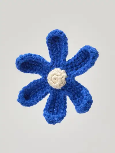 Collet Knit Flower Sticker Blue