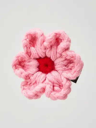 Colle Knit Flower Sticon Pink