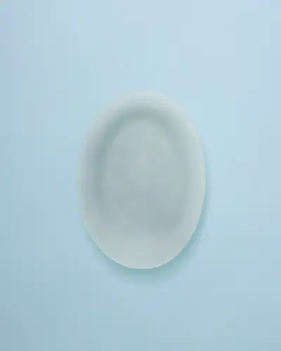 Matt Powdery OU Wing Oval Plate S - Blue Grey