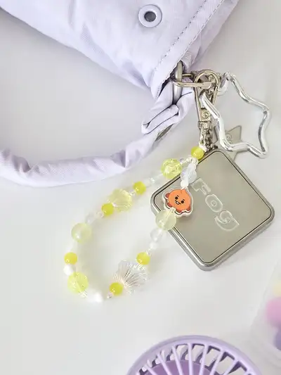 BT21 SHOOKY BABY PEARL Bead Keyring