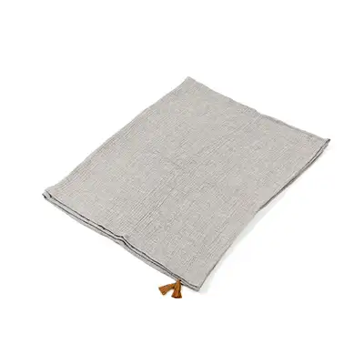 Bicolor Gauze Blanket - Gray / Ivory