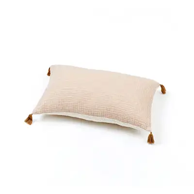 Bicolor Gauze Cushion - Beige / Ivory