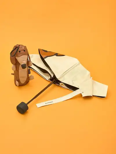 Joguiman Woody Throw Away Foldable UV Umbrella Pouch Set (Ivory)