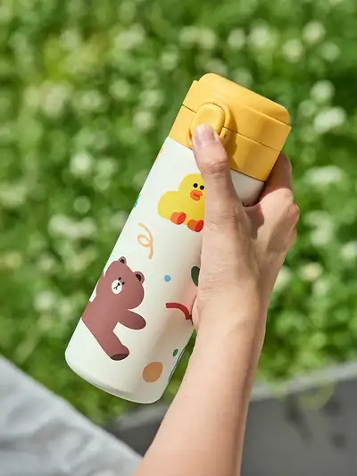 Line Friends Brown Picnic One-Touch Tumbler (420ml)