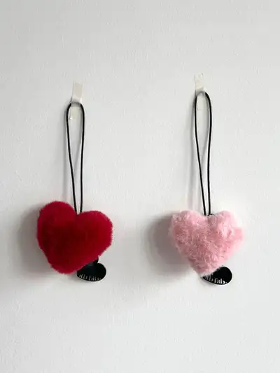 AB Fab Fluffy Heart Keyring