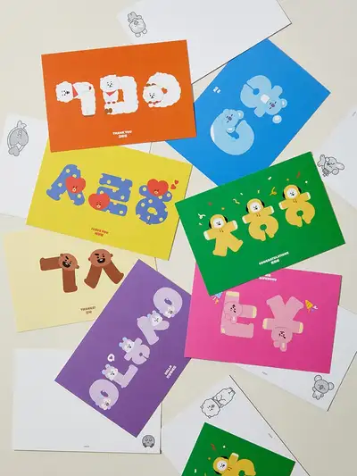 BT21 Souvenir Hangul Postcard