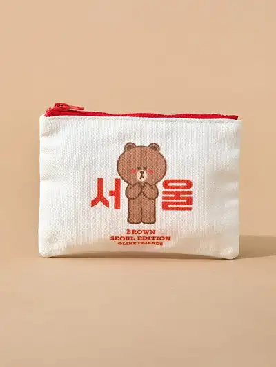 LINE FRIENDS Brown Seoul Edition Pouch