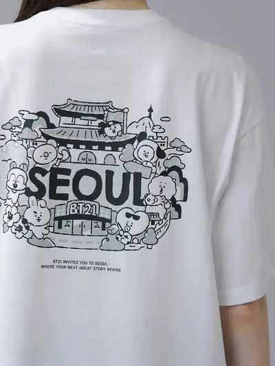 BT21 Seoul Edition Short Sleeve T-Shirt VER.2 (White)