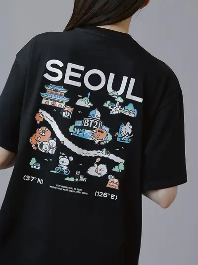 BT21 Seoul Edition Short-Sleeve T-Shirt VER.1 (Black)