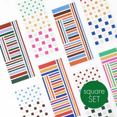 色素透明贴纸 - Square 8种套装