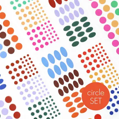 色素透明贴纸 - Circle 12种套装