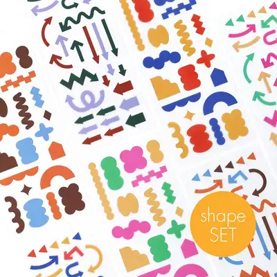 色素透明贴纸 - Shape 8种套装