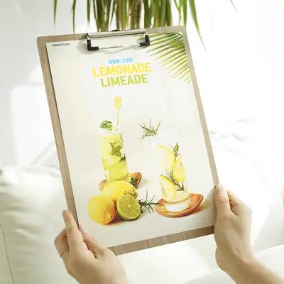 Simple Wood Vertical Clipboard A4 Binder Office Documents Menu Board Cafe Menu
