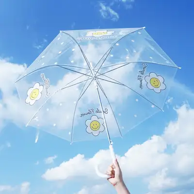 Popofancy Smile Flower Transparent Umbrella