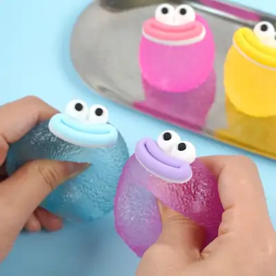 PopoFancy Mini Hard Squishy Keyring Stress Ball Mixed Set of 4