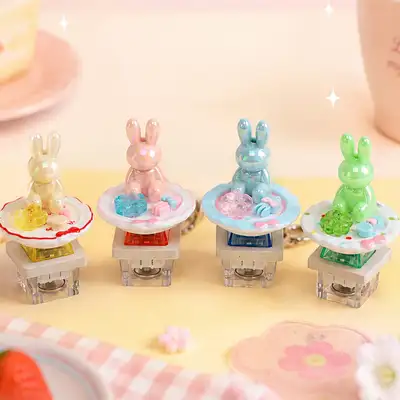 ポポファンシー ラビット ブランチ LED クリッカー キーキャップ キーリング