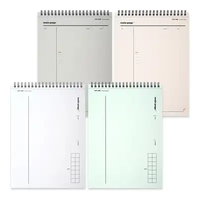 ポポファンシー メインページ B5 切取 上製 ノート 4冊 グリッド方眼 コーネル 罫線ノート